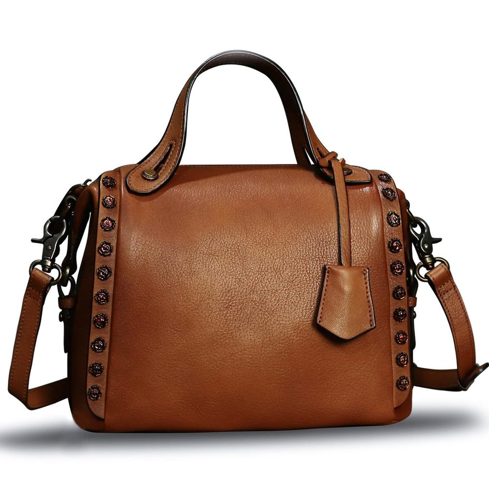 Genuine Leather Satchel Handbag Retro Handmade Top Handle Crossbody :'D
